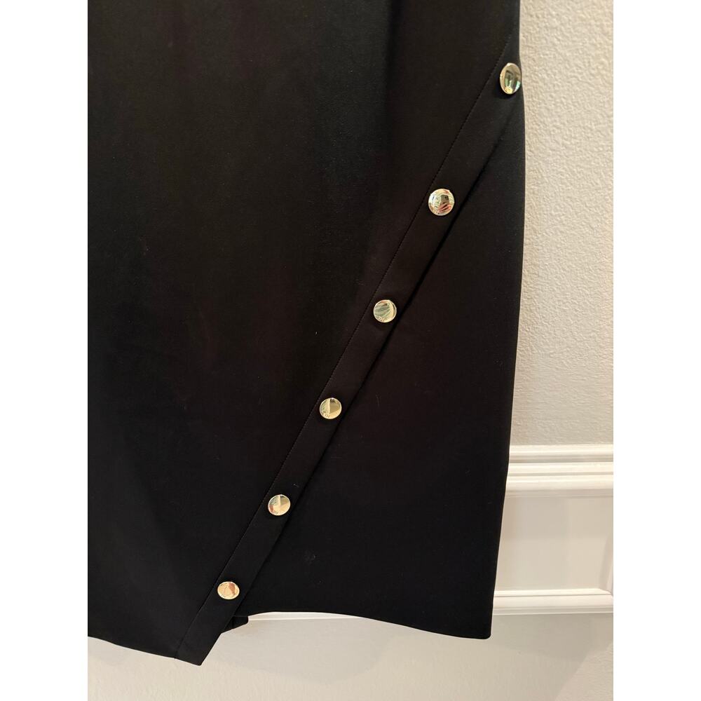 Tommy Hilfiger Women's Black Sleeveless Gold Button Asymmetrical Dress Sz 18 - Picture 2 of 8
